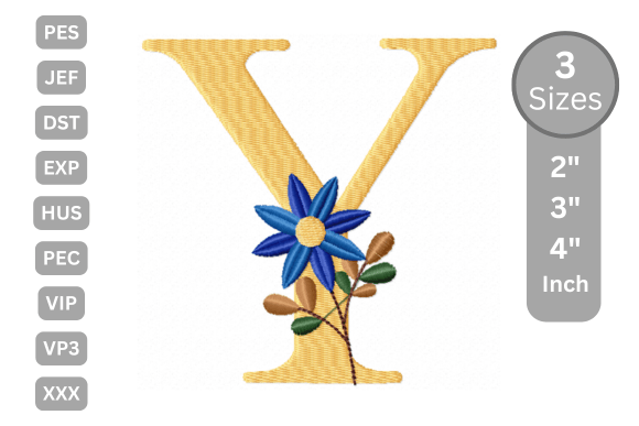 Botanical Flower Letter - Y Review for Boutique Apparel