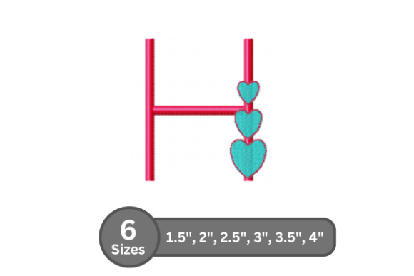Candy Heart Alphabet -H: A Sweet Addition to Your Embroidery Shop